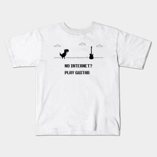 No Internet? Play Guitar Light Theme Kids T-Shirt